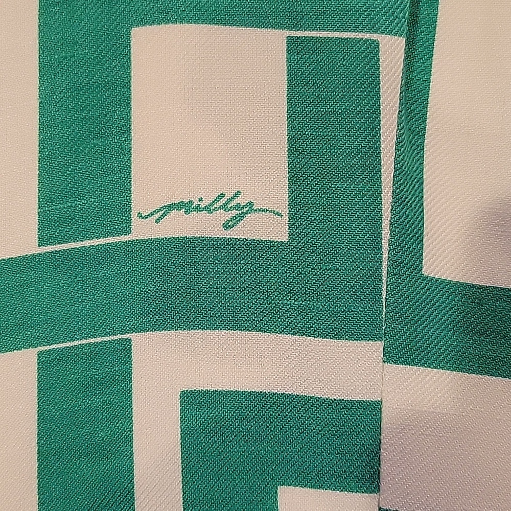 Milly Green and White Geometric Shift Mini Dress - Picture 3 of 7